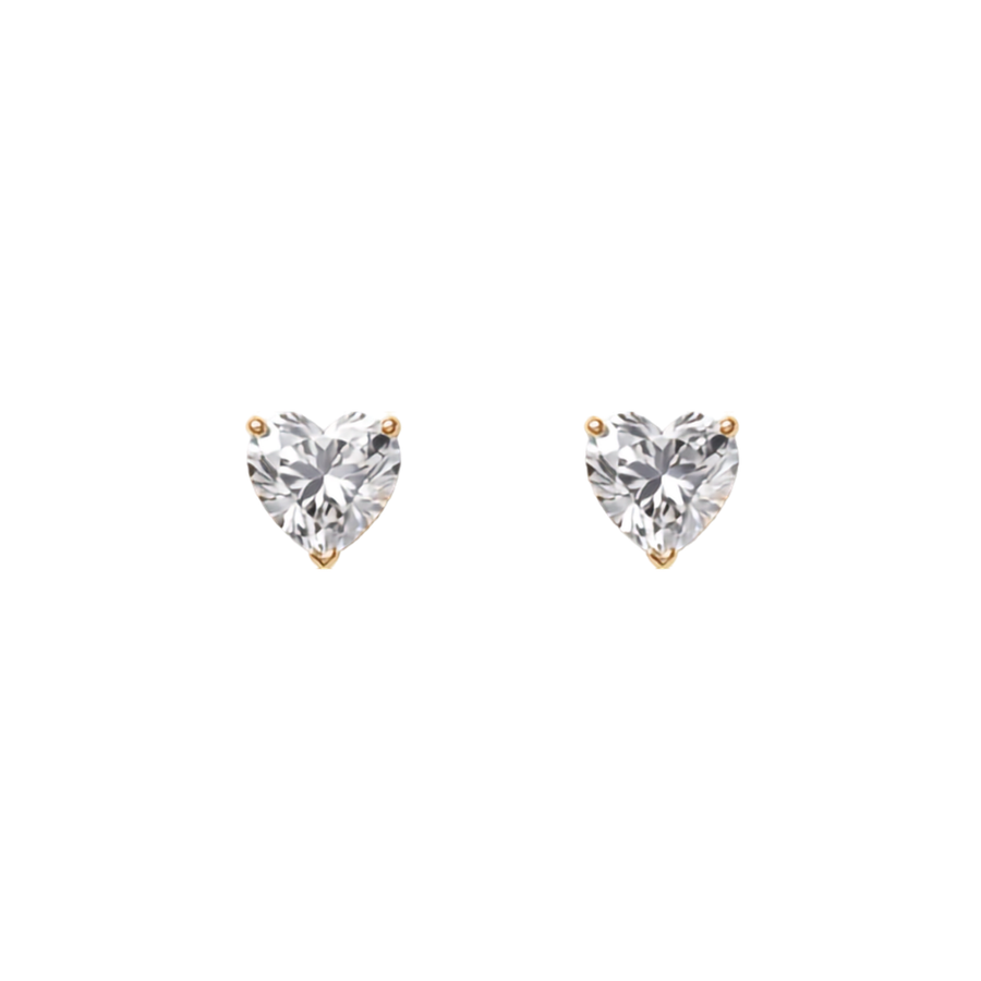 Diamond Heart Studs