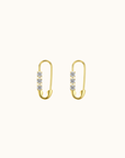 Diamond Safety Pin Earrings