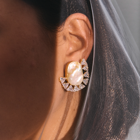 Halo Pearl Statement Earrings