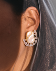 Halo Pearl Statement Earrings