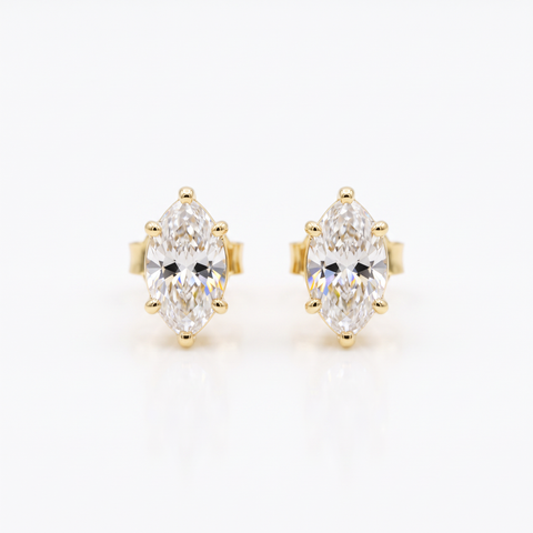Marquise Diamond Stud 1 Carat
