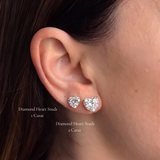 Diamond Heart Studs 1 Carat