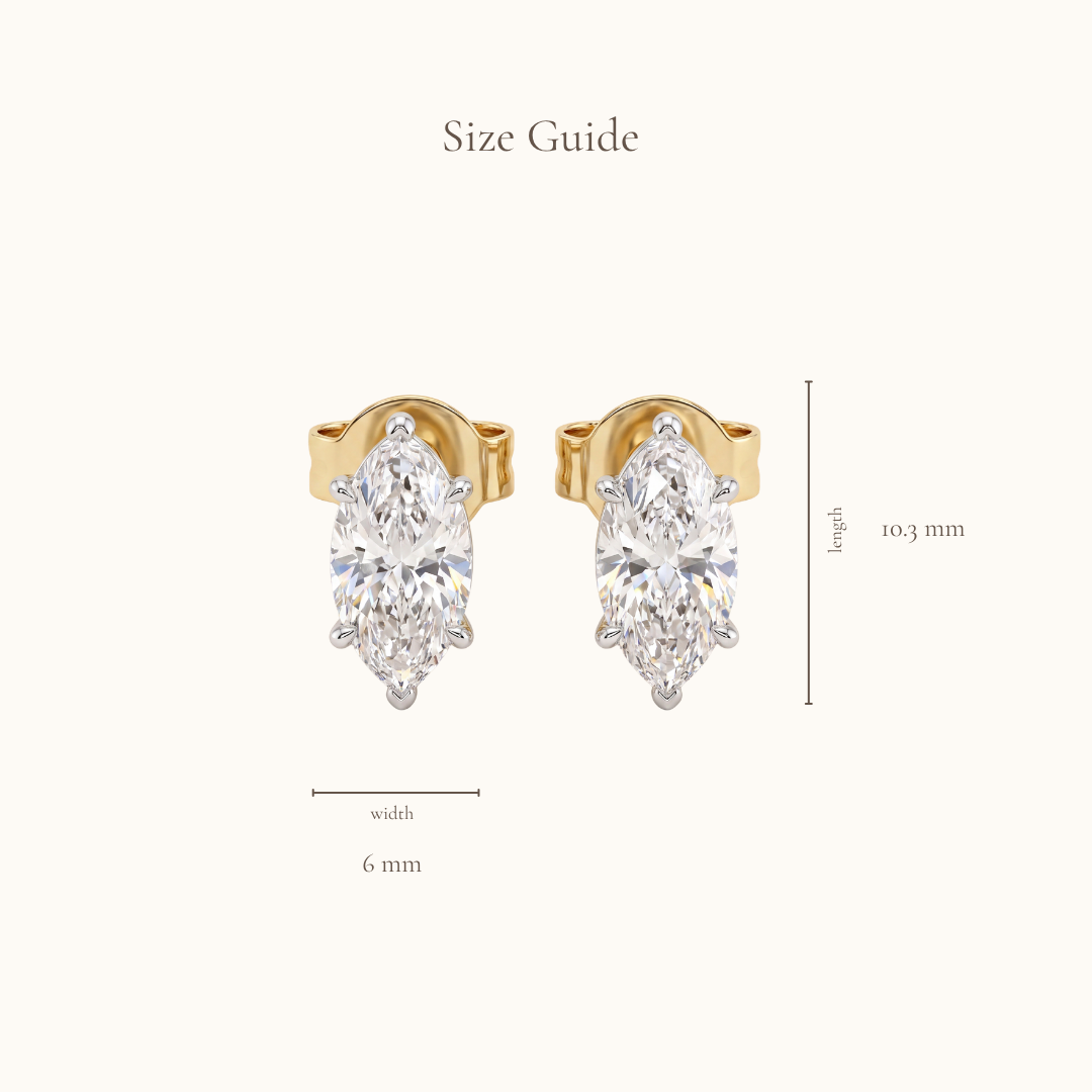 Marquise Diamond Stud