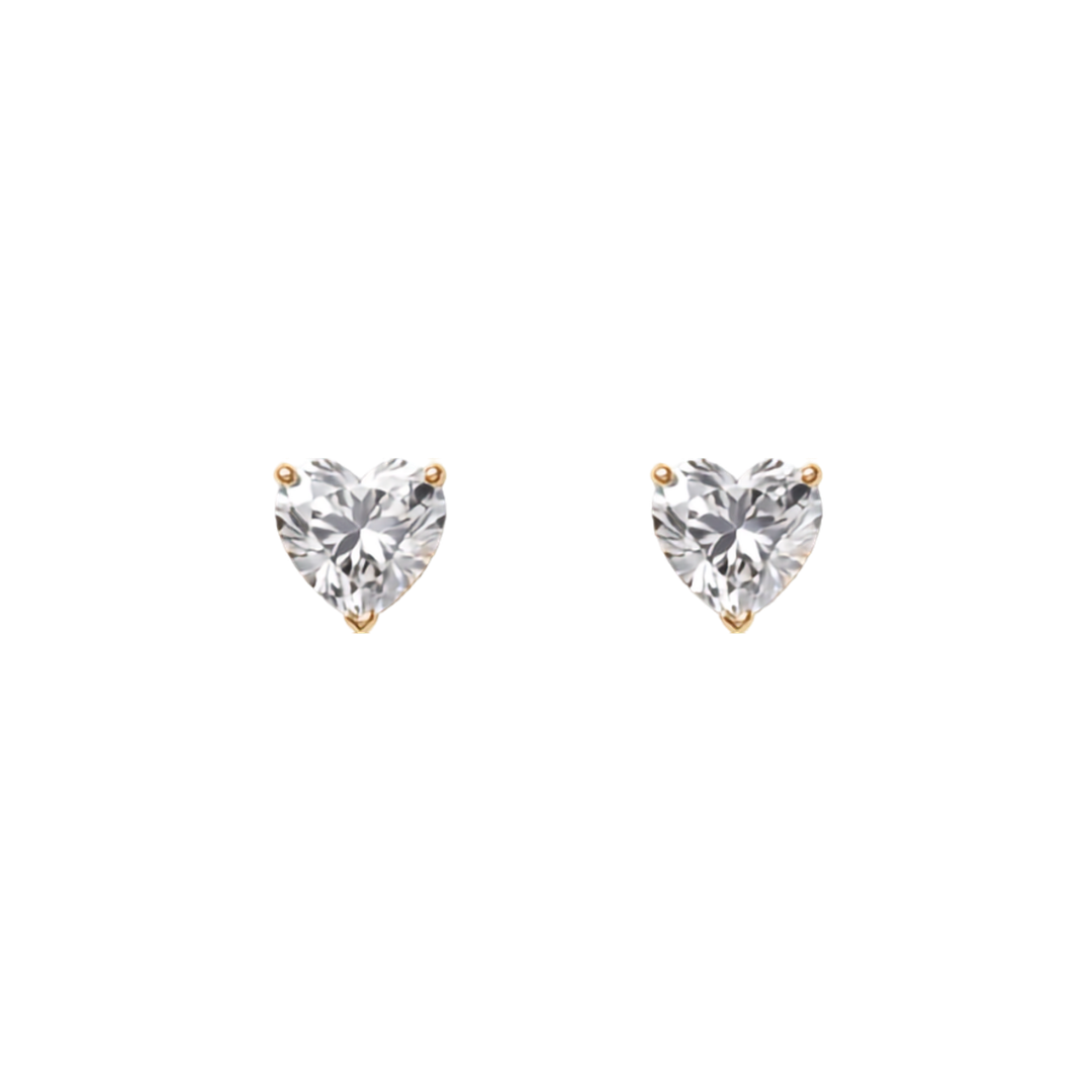 Diamond Heart Studs 2 Carat