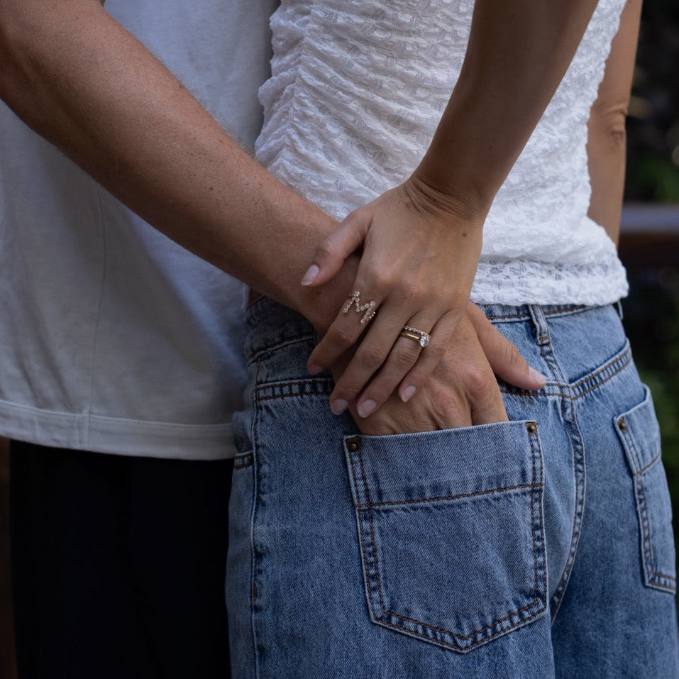 Signature Pavé Initial Ring