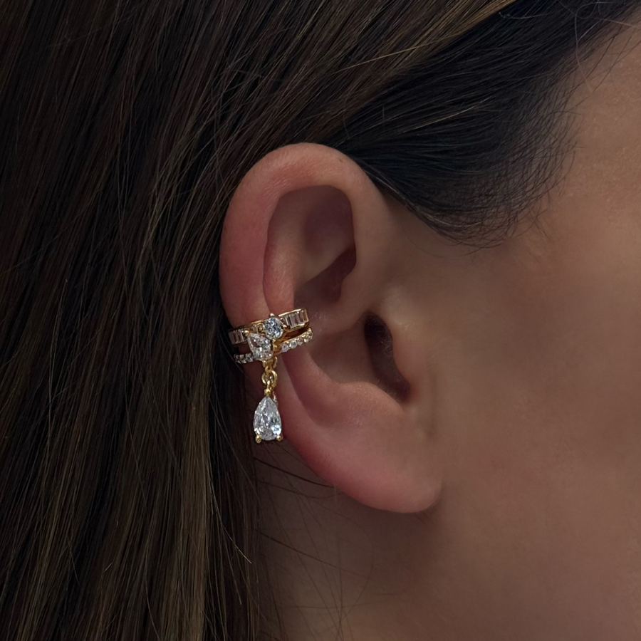 Aurora Diamond Drop Pierceless Cuff