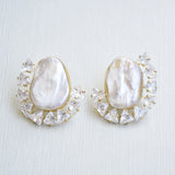 Halo Pearl Statement Earrings