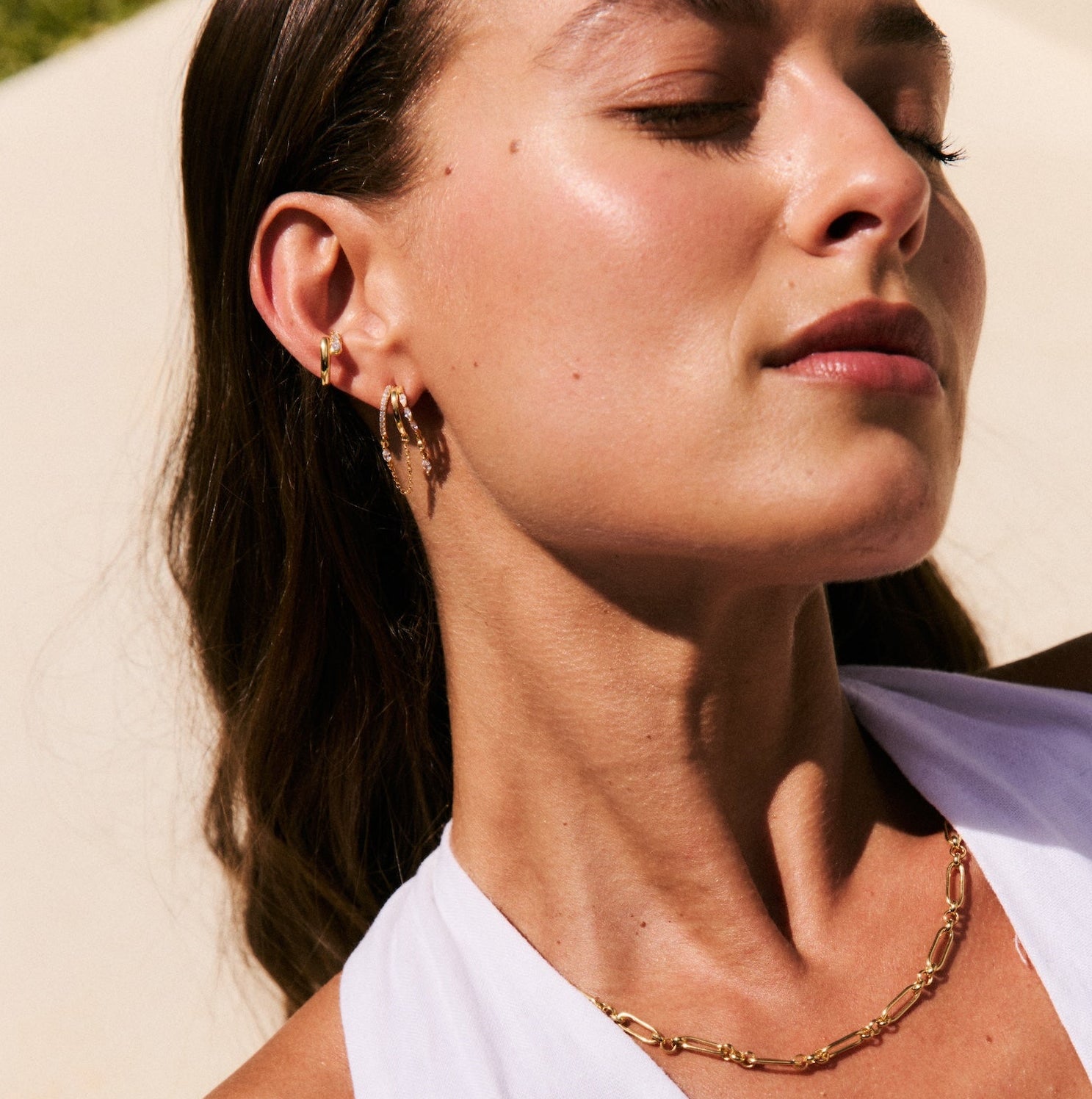 Draped Chain Illusion Earrings