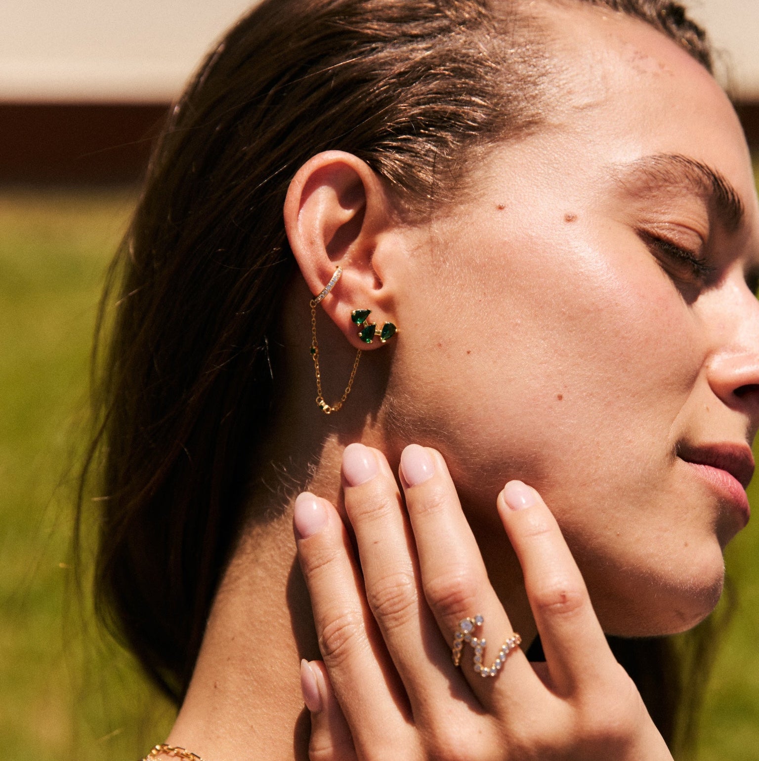 Emerald Arc Studs