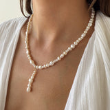 Luna Drop Pearl Necklace