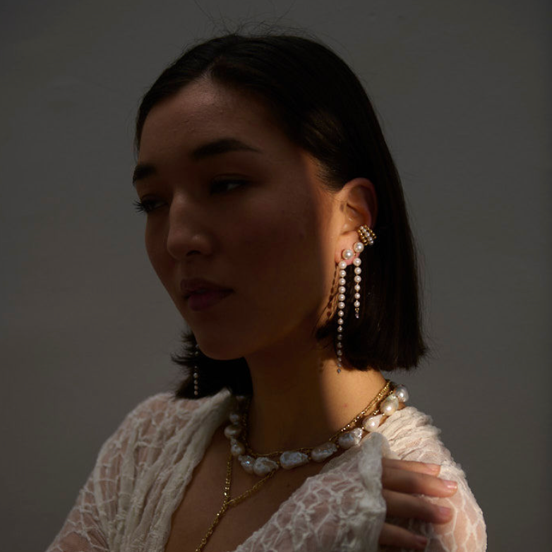 Pearl Cascade Pierceless Cuff