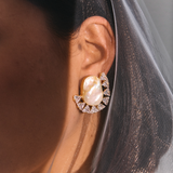 Halo Pearl Statement Earrings