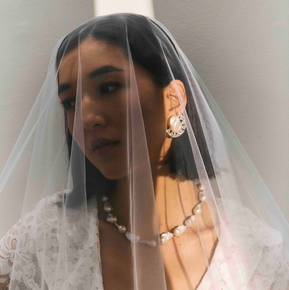 Halo Pearl Statement Earrings