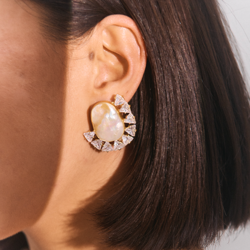 Halo Pearl Statement Earrings