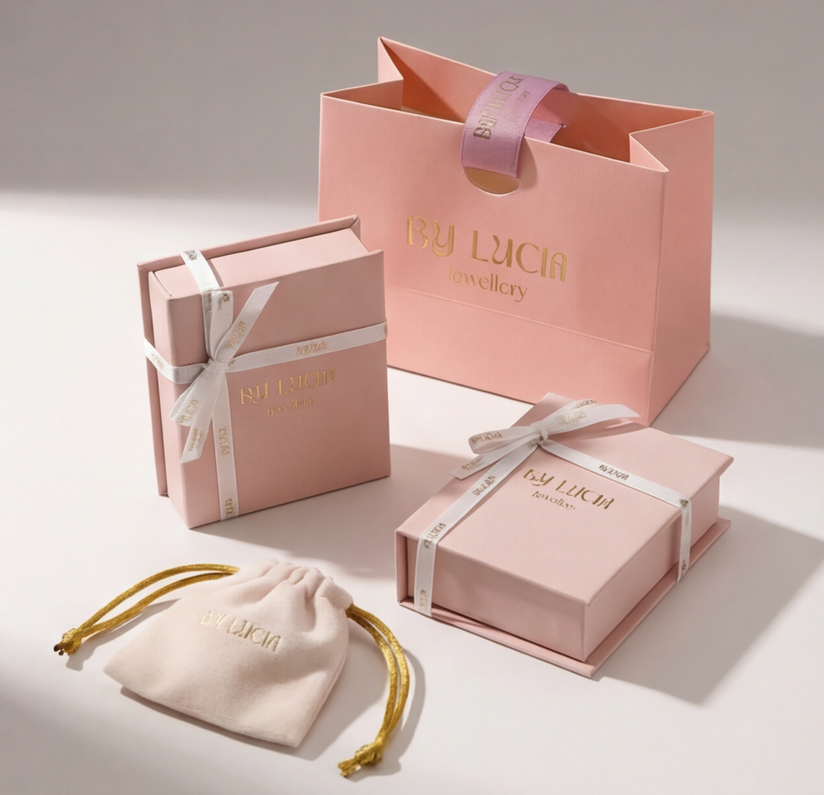 Full gift packaging flat-lay