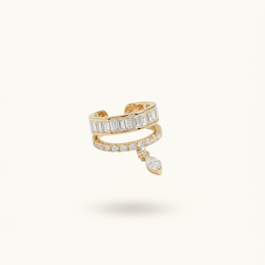 Aurora Diamond Drop Pierceless Cuff
