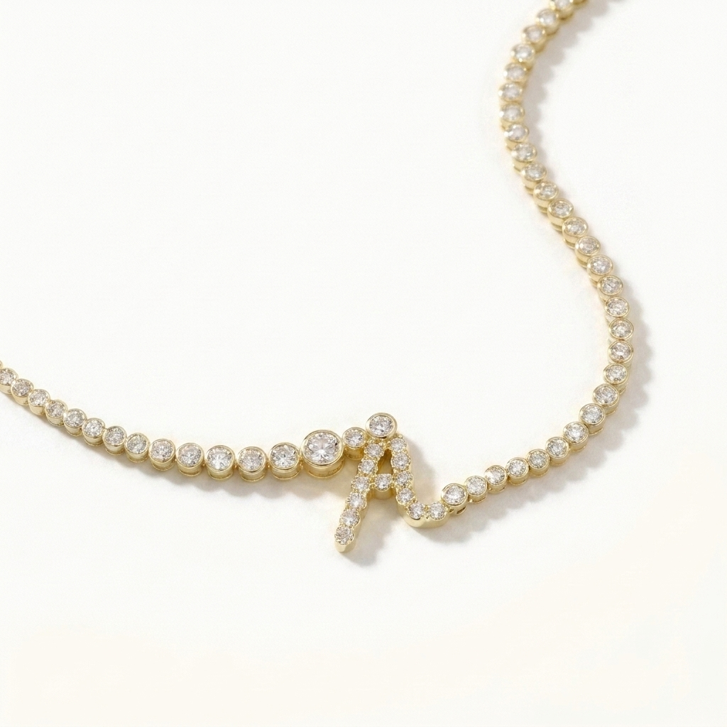 Signature Pavé Initial Necklace