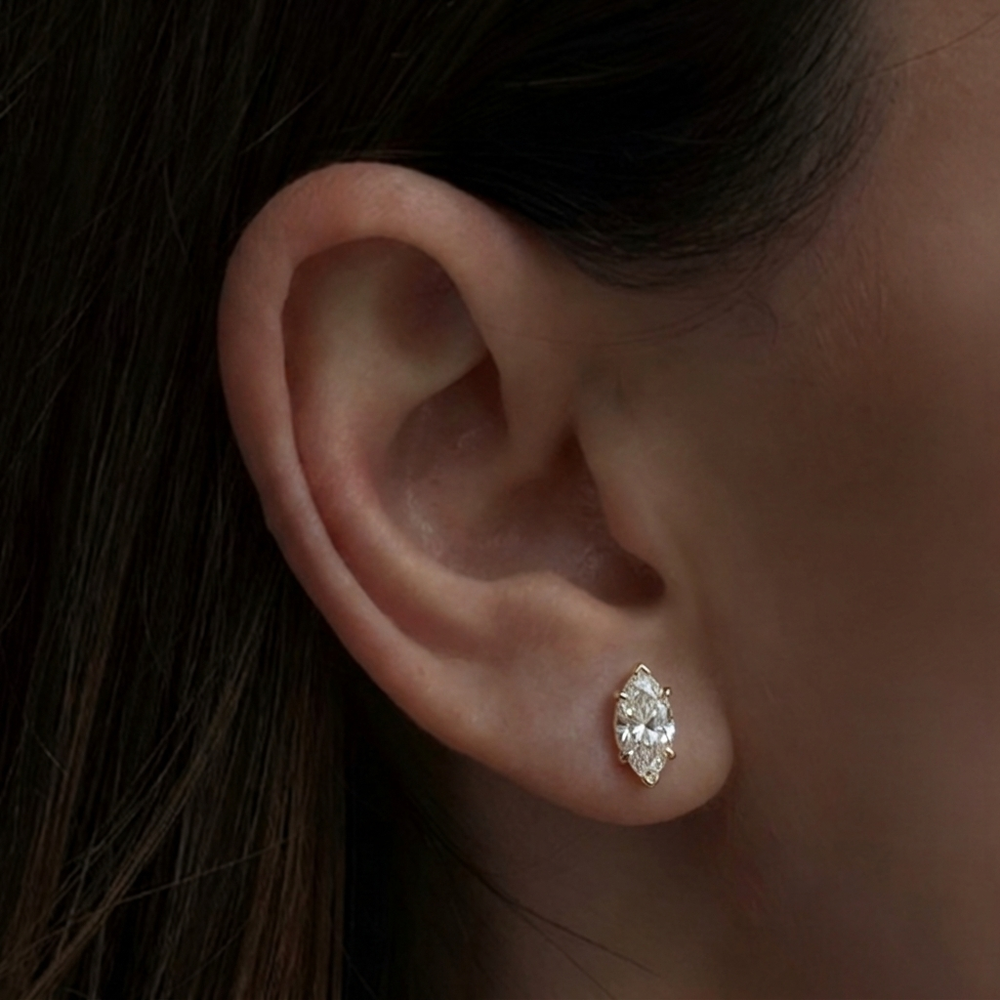 Marquise Diamond Stud 1 Carat