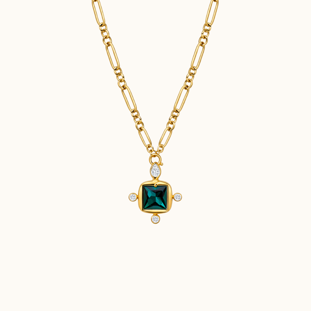 Emerald Nomad Pendant & Necklace Set