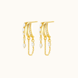 Draped Chain Illusion Earrings