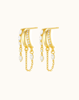 Draped Chain Illusion Earrings